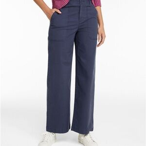 Ll bean Women's 207 Vintage Cotton Canvas Pants, High-Rise Wide-Leg